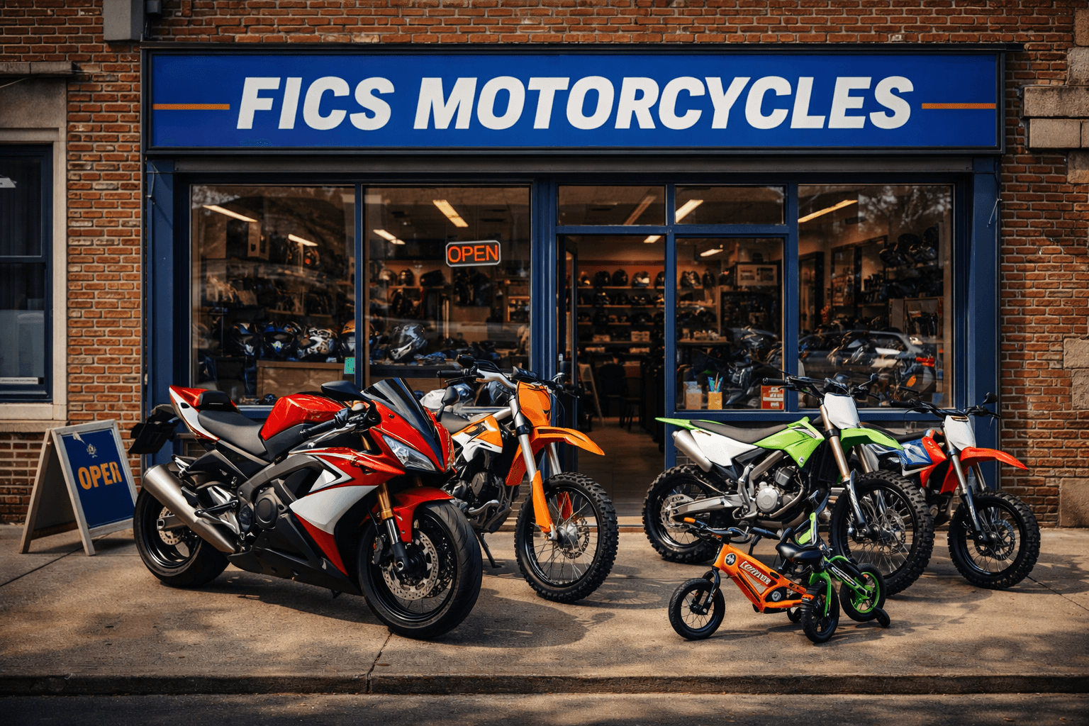 Motorcycle in workshop